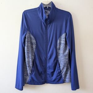 Danskin Now L Warm Up Track Jacket Zip Blue